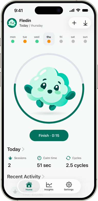 Fledin app on iPhone